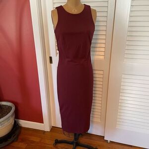 H&M | long burgundy dress with back cut out 6
